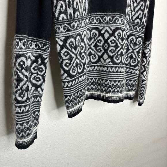 N°21 Jacquard Mohair Cropped High Low Black and White Sweater S - Picture 9 of 10